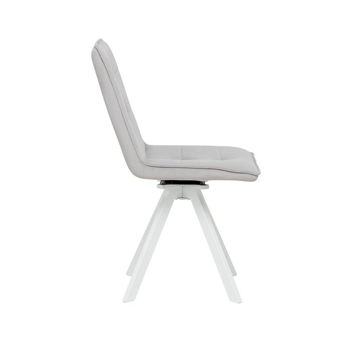 Стул Умбра вращающийся серого цвета с белыми ножками - лучшие Обеденные стулья в INMYROOM