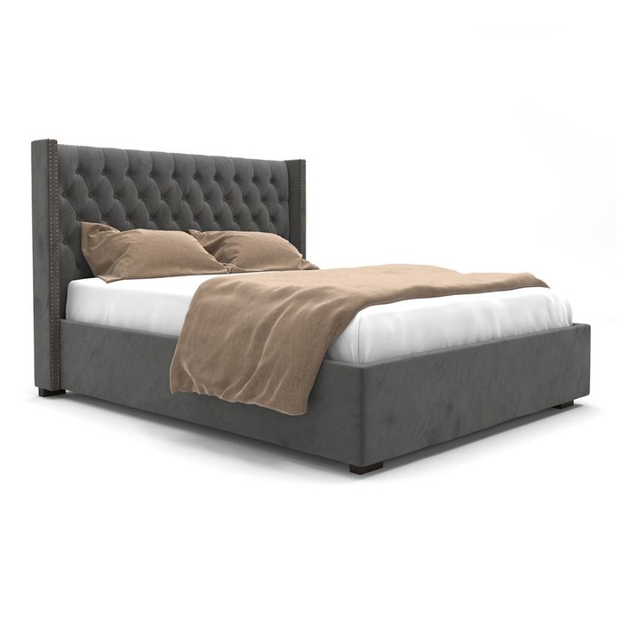 Кровать Stella с подъемным механизмом серого цвета 200х200