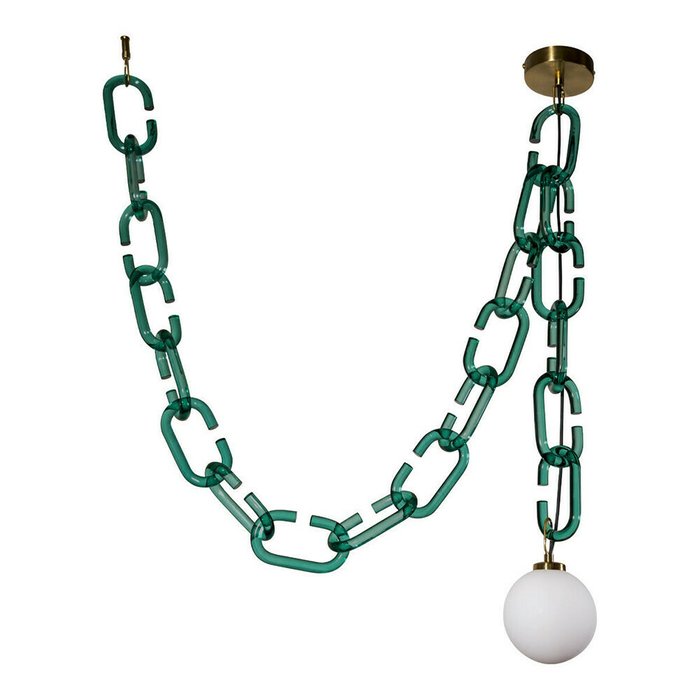 Подвесной светильник Chain зелено-белого цвета - купить Подвесные светильники по цене 19770.0