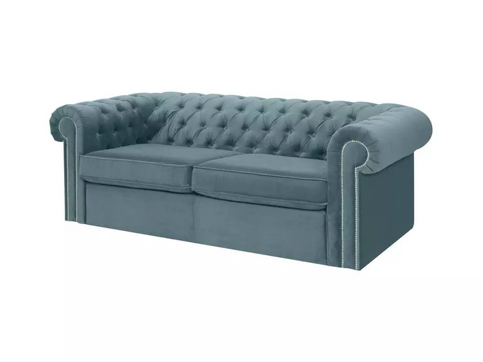 Диван-кровать Chesterfield бирюзового цвета - купить Прямые диваны по цене 153630.0