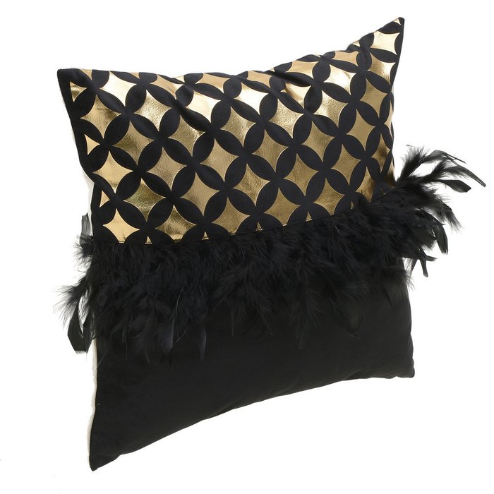 Декоративная подушка черно-золотого цвета
