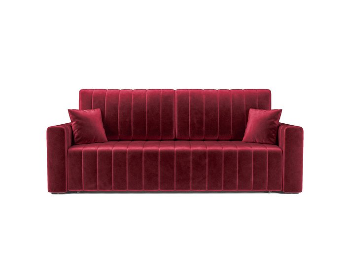 Прямой диван-кровать Лондон темно-красного цвета - купить Прямые диваны по цене 36790.0