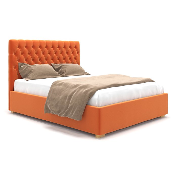 Кровать Emily оранжевого цвета с подъемным механизмом 160х200