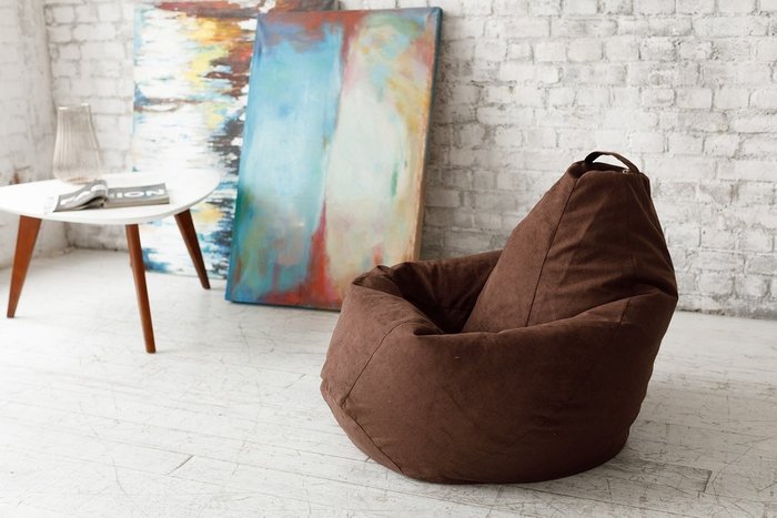 Кресло-мешок Груша XL коричневого цвета - лучшие Бескаркасная мебель в INMYROOM