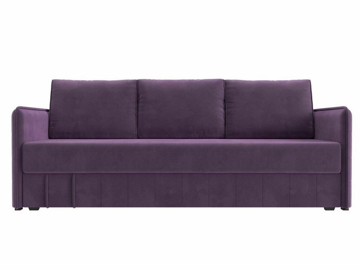 Прямой диван-кровать Слим сиреневого цвета с пружинным блоком - купить Прямые диваны по цене 46999.0