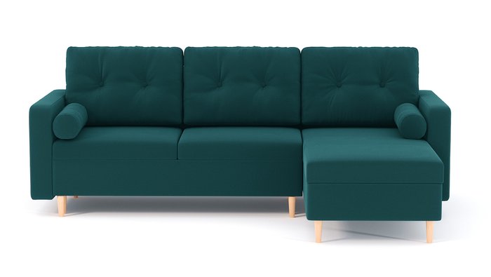Угловой диван-кровать Палмер темно-зеленого цвета