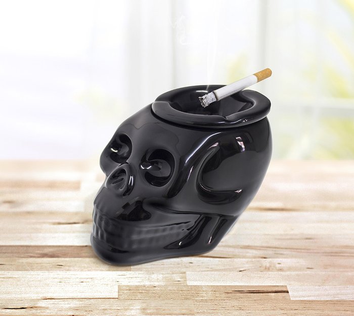 Пепельница керамическая Balvi skully черная - купить Декоративные предметы по цене 750.0