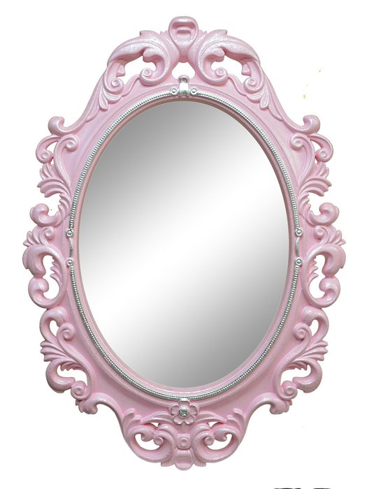 Настенное зеркало Лока Розовый перламутр серебро