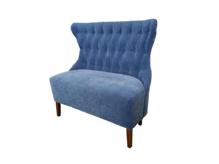 Диван мини Бергамо голубого цвета - лучшие Прямые диваны в INMYROOM
