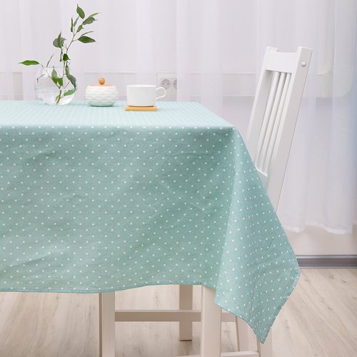 Скатерть 145х180 'Радушная хозяйка (Традиция)', рогожка, 100 % хлопок, 'Горошек мята' Скатерть 145х180 'Радушная хозяйка (Традиция)', рогожка, 100 % хлопок, 'Горошек мята'