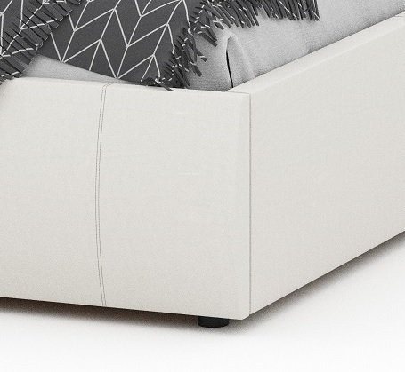 Кровать Венера-2 140х190 белого цвета с подъемным механизмом (экокожа) - купить Кровати для спальни по цене 27056.0