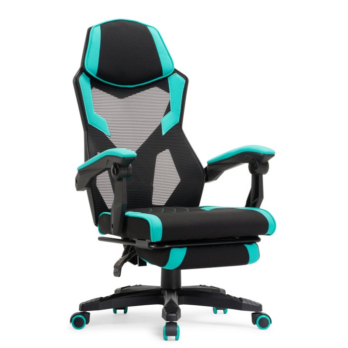 Офисное кресло Brun бирюзово-черного цвета - купить Офисные кресла по цене 13370.0