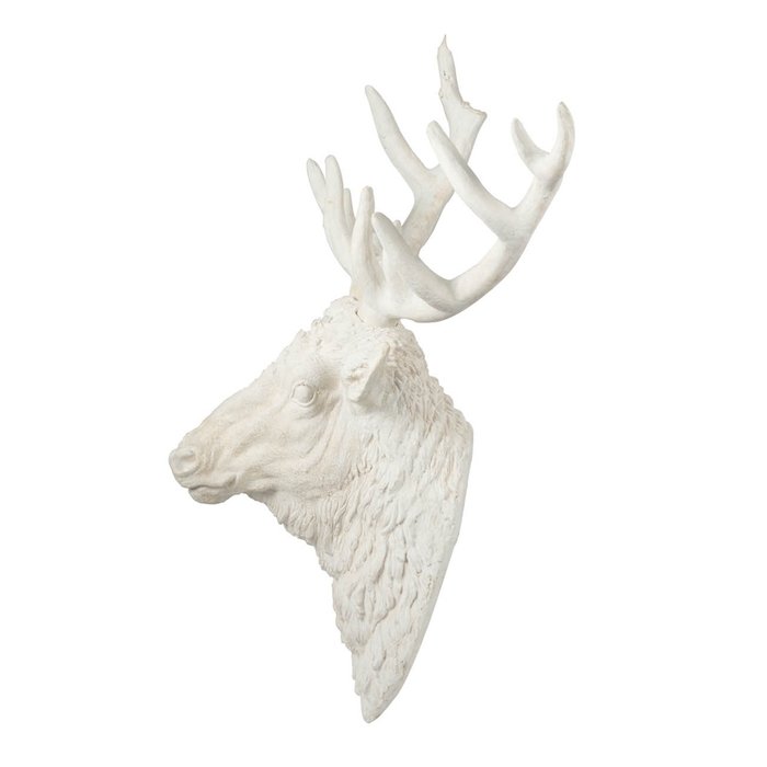 Декор настенный Голова оленя белого цвета - лучшие Декор стен в INMYROOM