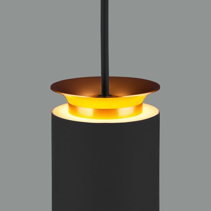 Подвесной светодиодный светильник DLS021 9+4W 4200К черный матовый/золото - лучшие Подвесные светильники в INMYROOM