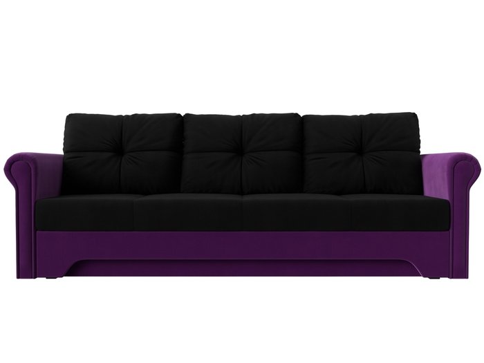 Прямой диван-кровать Европа черно-фиолетового цвета - купить Прямые диваны по цене 36999.0