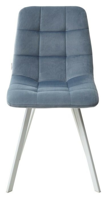 Стул Chilli Square пудрово-синего цвета с белыми ножками - купить Обеденные стулья по цене 4950.0