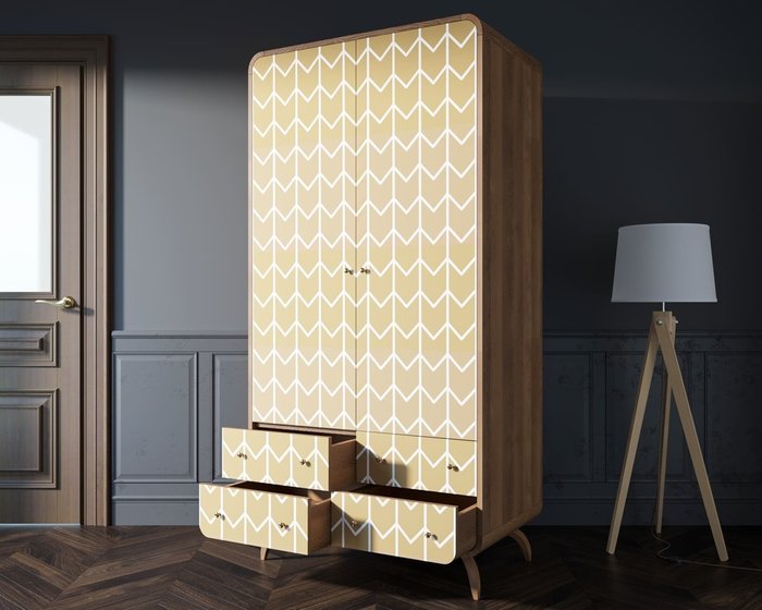 Шкаф в скандинавском стиле Ellipse Print с ящиками принт 1 - лучшие Шкафы распашные в INMYROOM