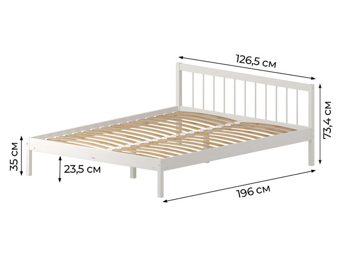 Кровать Мечта-4 120х190 белого цвета без подъемного механизма - лучшие Кровати для спальни в INMYROOM
