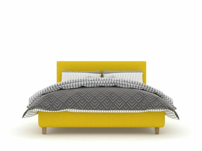 Кровать Турку Box High 160х200 желтого цвета с подъемным механизмом - лучшие Кровати для спальни в INMYROOM