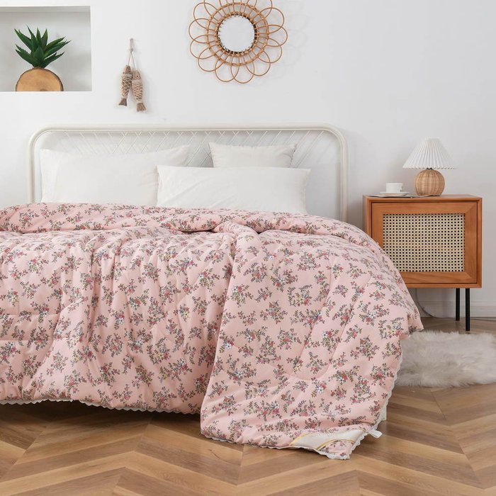 Одеяло Валентина 160х220 персикового цвета - лучшие Одеяла в INMYROOM