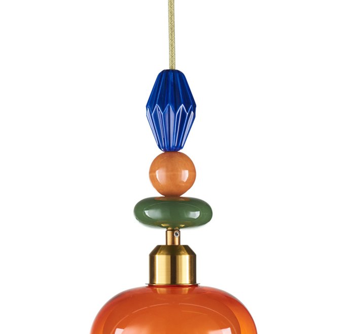 Подвесной светильник Color с керамикой и ярко-рыжим плафоном - лучшие Подвесные светильники в INMYROOM