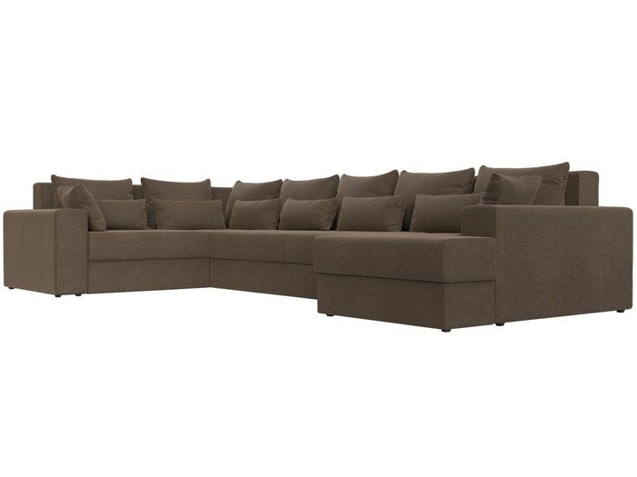 Угловой диван-кровать Майами коричневого цвета правый угол - лучшие Угловые диваны в INMYROOM