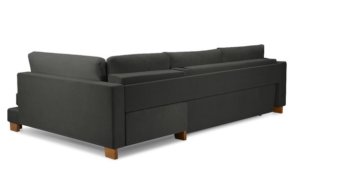 Угловой диван-кровать Дрезден темно-серого цвета - лучшие Угловые диваны в INMYROOM