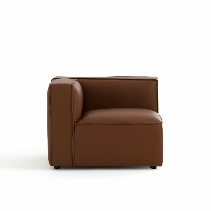 Модуль правый угловой из кожи Seven коричневого цвета - купить Интерьерные кресла по цене 93650.0