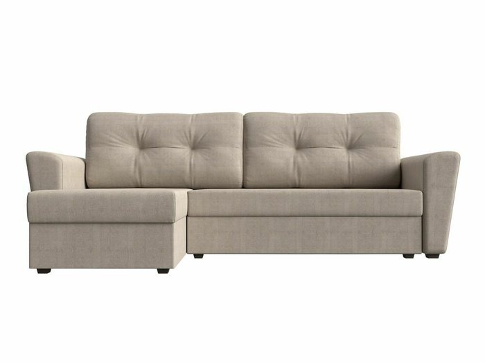 Угловой диван-кровать Амстердам лайт светло-бежевого цвета левый угол - купить Угловые диваны по цене 29999.0