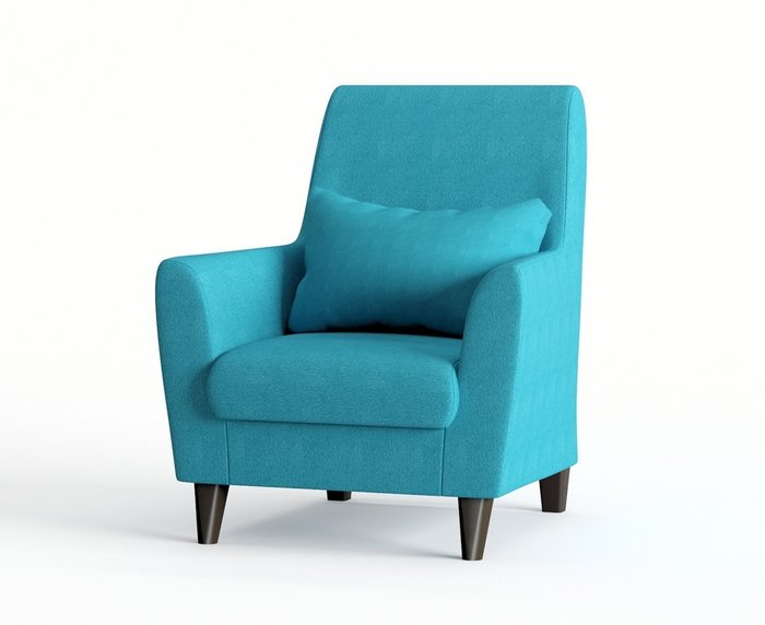Кресло из велюра Кастилия голубого цвета