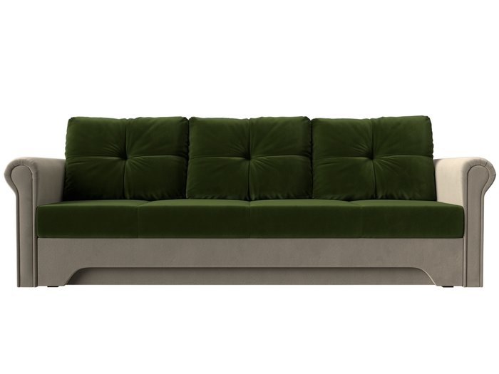Прямой диван-кровать Европа зелено-бежевого цвета - купить Прямые диваны по цене 36999.0