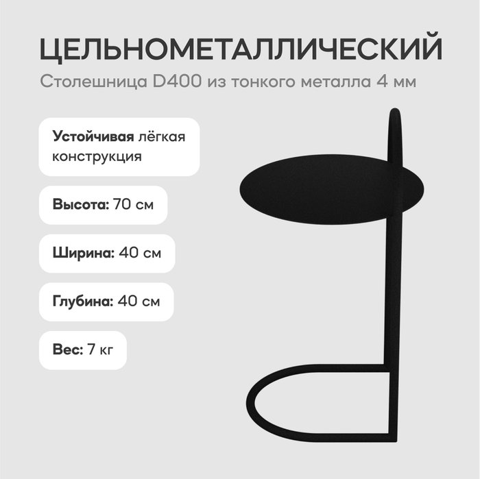 Кофейный стол Evezer черного цвета - лучшие Кофейные столики в INMYROOM