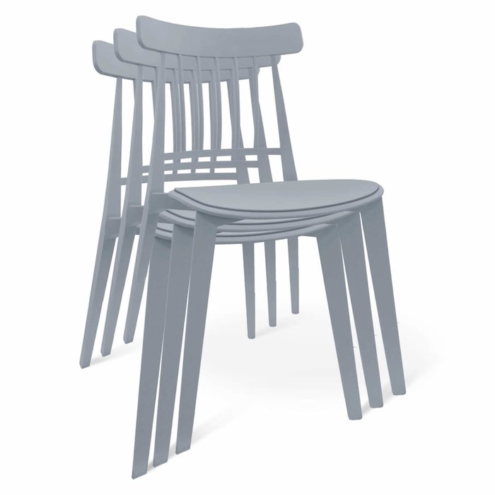 Стул штабелируемый Manfred серого цвета - купить Обеденные стулья по цене 4675.0