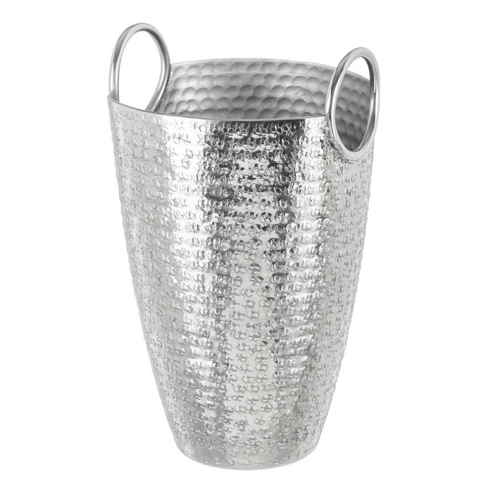 Алюминиевая ваза серебристого цвета 