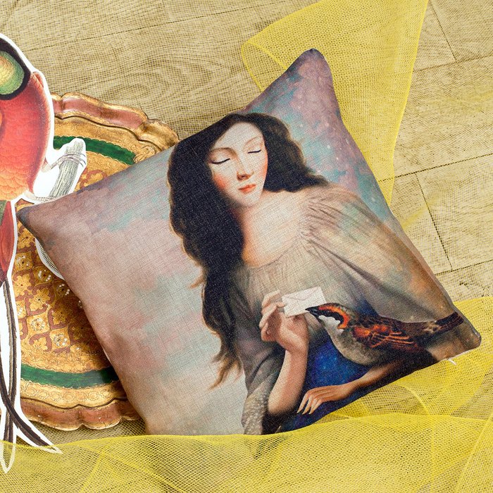 Декоративная подушка «Письма счастья» - лучшие Декоративные подушки в INMYROOM