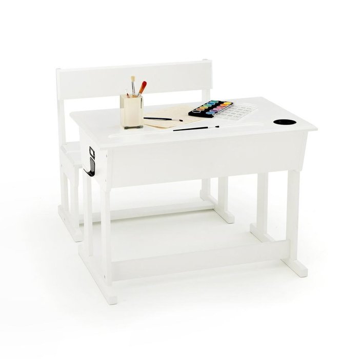 Стол-парта со стулом Toudou белого цвета  - купить Письменные столы по цене 25039.0