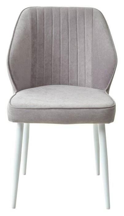 Стул Vena серого цвета с белыми ножками - лучшие Обеденные стулья в INMYROOM
