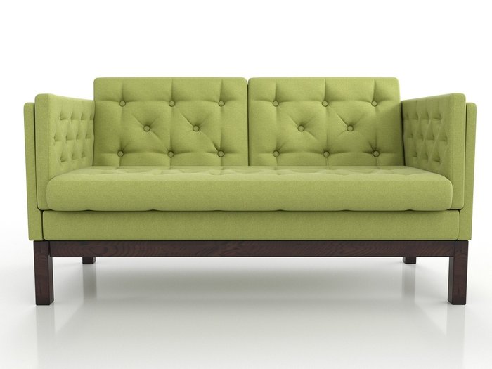Диван Айверс М из массива сосны с обивкой зеленая рогожка - лучшие Прямые диваны в INMYROOM