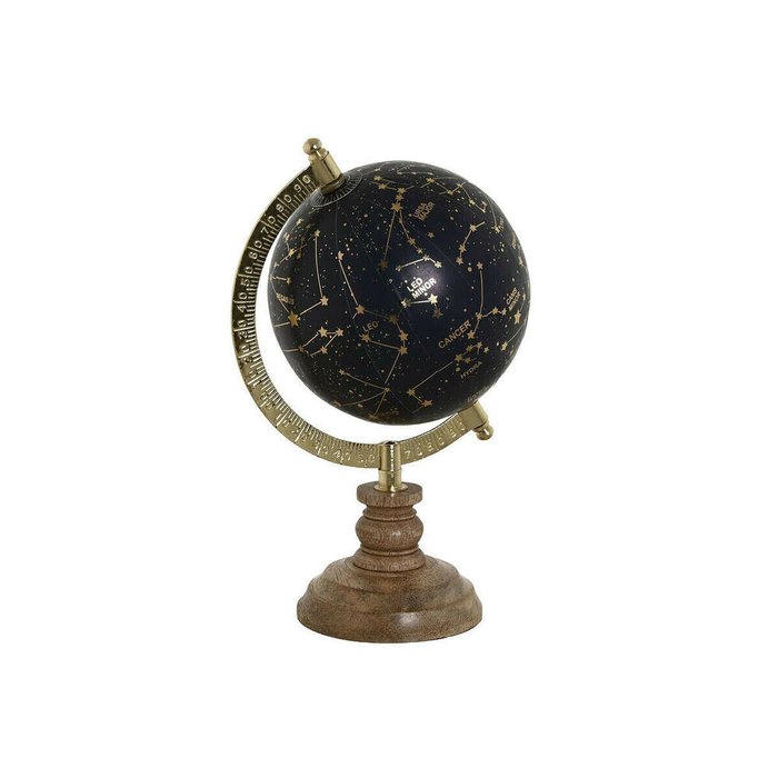 Земной глобус Home ESPRIT Синий Позолоченный Натуральный Vintage 15 x 15 x 24 cm