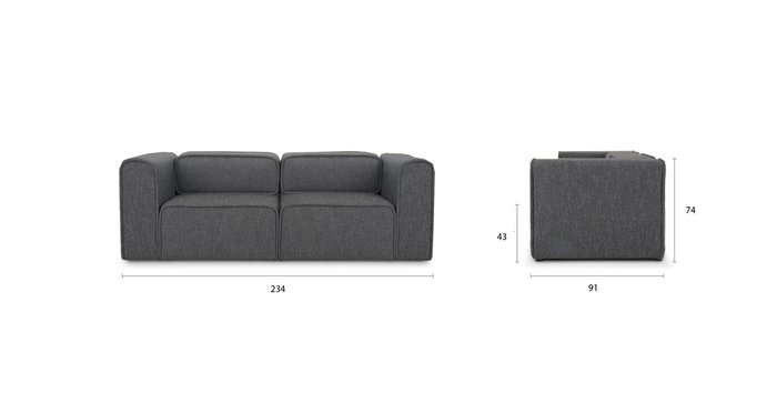 Модульный диван Метрополис L gray - купить Прямые диваны по цене 151604.0