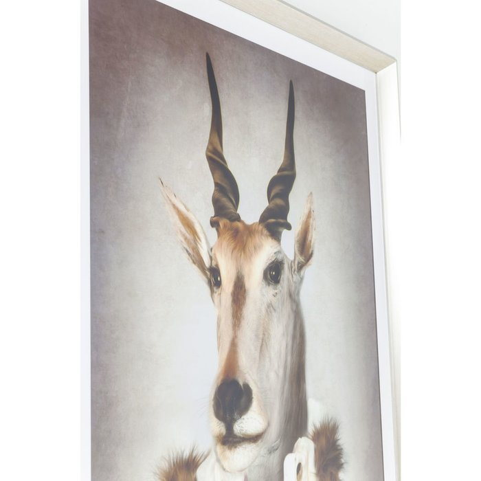Принт Mr Antelope 65х85 серо-бежевого цвета - лучшие Принты в INMYROOM