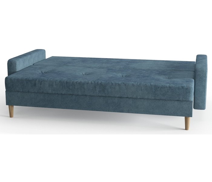 Диван-кровать из велюра Basel светло-синего цвета - лучшие Прямые диваны в INMYROOM