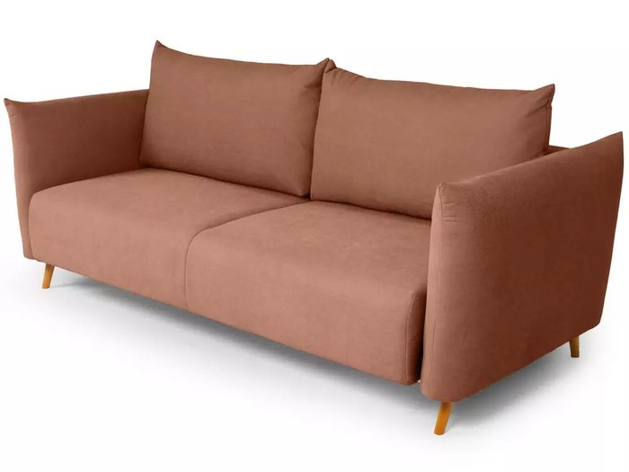 Диван-кровать Menfi красно-коричневого цвета с бежевыми ножками - купить Прямые диваны по цене 111960.0