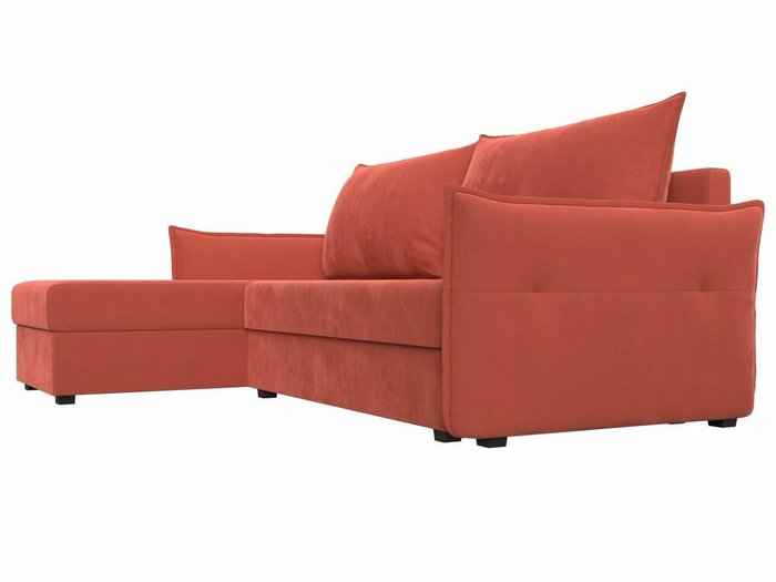 Угловой диван-кровать Лига 004 кораллового цвета угол левый - лучшие Угловые диваны в INMYROOM