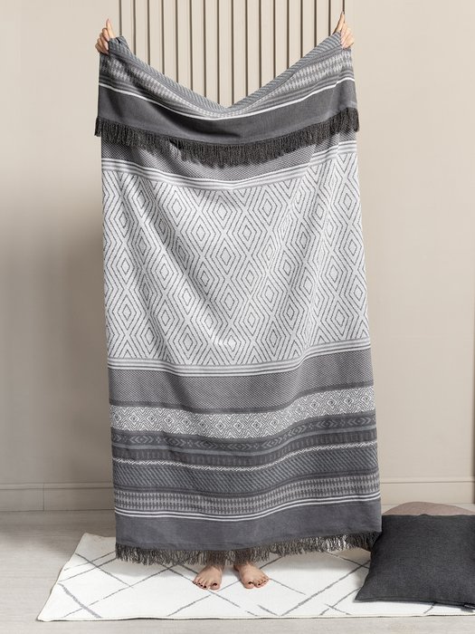 Плед Costa 150x200 серого цвета - купить Пледы по цене 2640.0 Плед Costa 150x200 серого цвета - купить Пледы по цене 2640.0