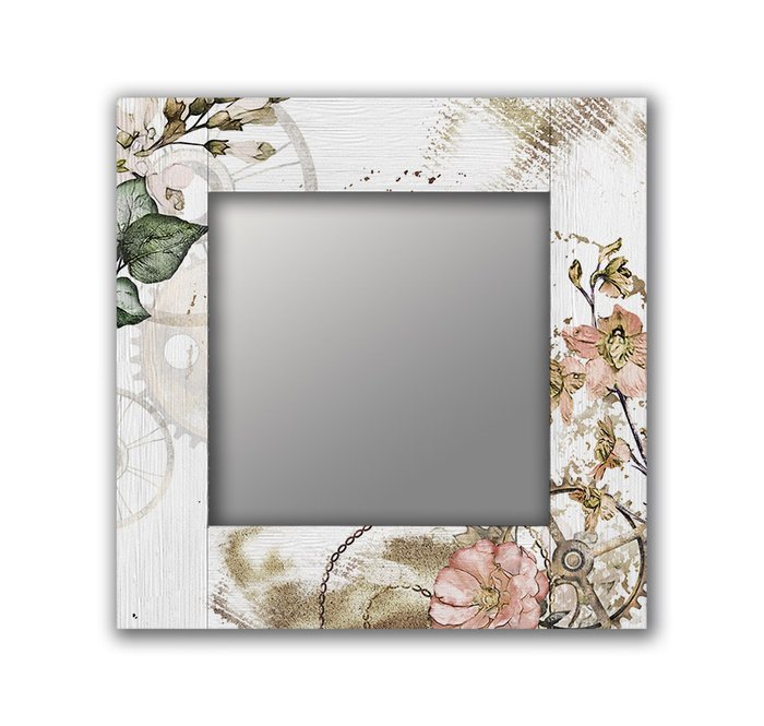 Настенное зеркало Нежность 50х65 белого цвета - купить Настенные зеркала по цене 13190.0