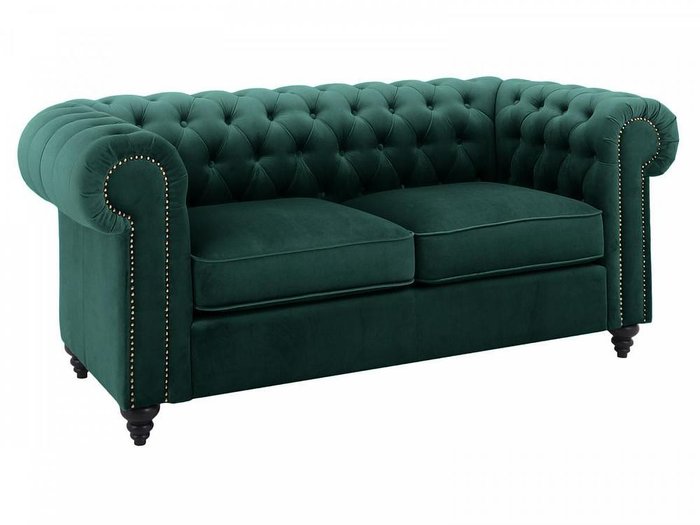 Диван Chester Classic зеленого цвета с черными ножками - купить Прямые диваны по цене 86940.0