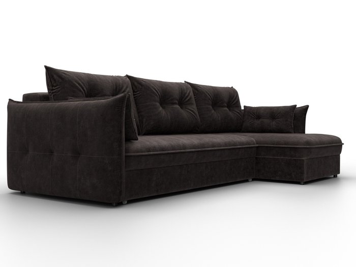 Угловой диван-кровать Лига-100 темно-коричневого цвета - лучшие Угловые диваны в INMYROOM Угловой диван-кровать Лига-100 темно-коричневого цвета - лучшие Угловые диваны в INMYROOM