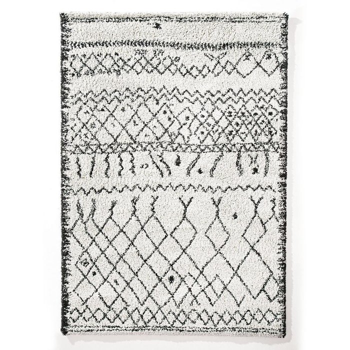 Ковер Afaw в берберском стиле бело-черного цвета 120x170
