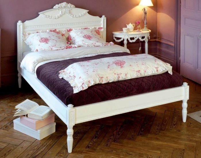 Кровать Будуар белого цвета 160х200  - купить Кровати для спальни по цене 128010.0